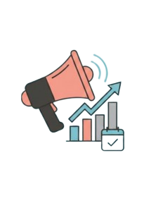 Icono de apoyo en marketing y comunicación.